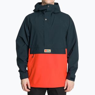 Men's rain jacket Fjällräven Vardag Hydratic Anorak dark navy/flame orange