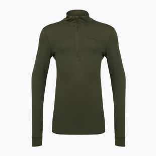 Men's Pinewood Abisko Merino Base Layer Half Zip thermal sweatshirt d.mossgreen
