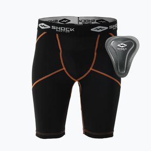 Compression shorts with pelvic protectionShock Doctor black