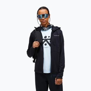 Men's fleece sweatshirt Peak Performance Trail Polartec Power Grid Half Zip Hood black