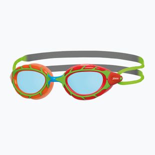 Zoggs Predator green/orange/red/grey/green/tint blue children's swimming goggles