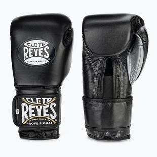 Cleto Reyes Velcro Sparring black/silver boxing gloves