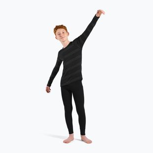 Children's thermal underwear ODLO Active Warm Eco Long black/grey melange