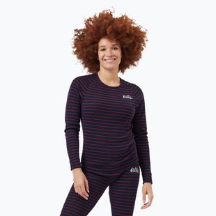 Women's thermal top ODLO Warm Originals Stripes Bl Top Crew Neck dark saphire