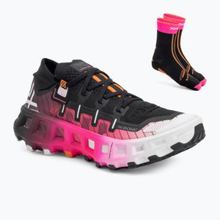 Running shoes X-Bionic Terraskin X00/C x black/x white/fluo pink shoes