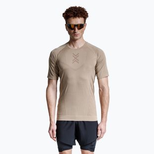 Men's X-Bionic Xceed Run sand/dark sand running t-shirt