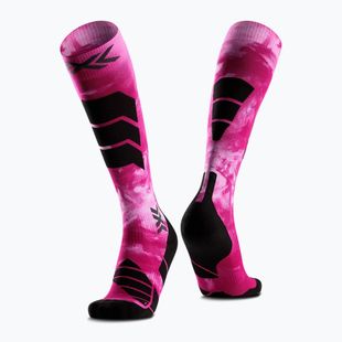 Ski socks X-Socks Ski Expert Wild Otc x black/fluo pink