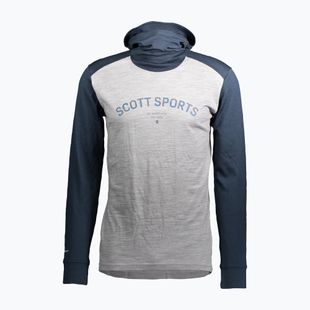 Men's SCOTT Defined Merino Hoody thermal sweatshirt dark blue/light grey melange