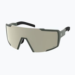 Sunglasses SCOTT Shield khaki green/amp white chrome