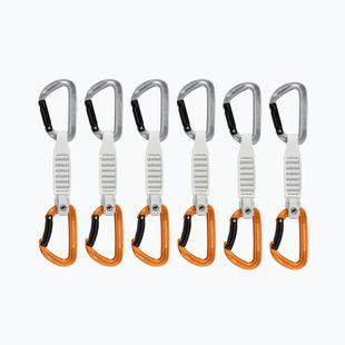 Climbing quickdraws Mammut Sender Keylock 12 cm Quickdraws 6 pcs. straight gate/bent gate key lock, light grey/gold