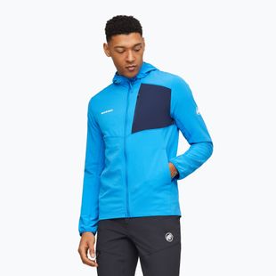 Men's trekking sweatshirt Mammut Madris Light ML Hooded Jacket Men glacier blue/marine