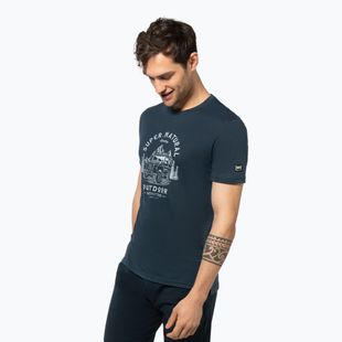 Men's T-shirt super.natural Landi Tee blueberry/vapor grey