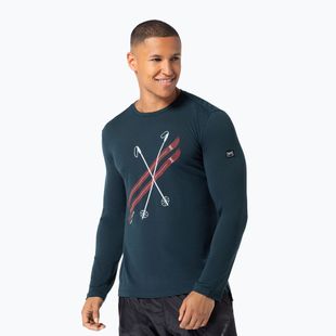 Men's longsleeve super.natural Kryssede Ski blueberry/fresh white/high risk red