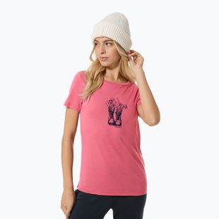 Women's T-shirt super.natural Flower Boots Tee mauvewood/blueberry