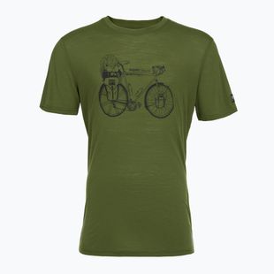 Men's T-shirt super.natural Bicycle Nomad Tee chive/jet black