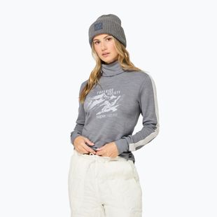 Women's sweater Super.Natural Freeride Roll Neck cashmere grey melange / f. white / f. white
