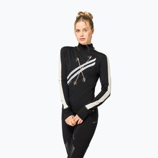 Women's longsleeve super.natural KryTeeede Col T-Neck Light jet black/white/mountain trail gl/white