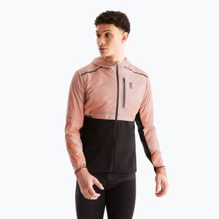 Men's On Weather Lumos running jacket woodrose/black