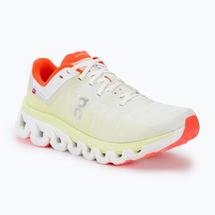 Women's On Cloudflow 4 white/hay running shoes