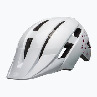 Bell Sidetrack II Integrated MIPS children's bike helmet white stars