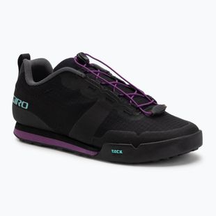 Women's platform cycling shoes Giro Tracker Fastlace black/throwback purple