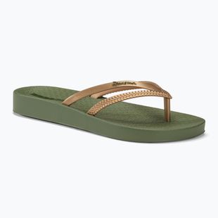 Women's Ipanema Bossa Soft V green/gold flip flops