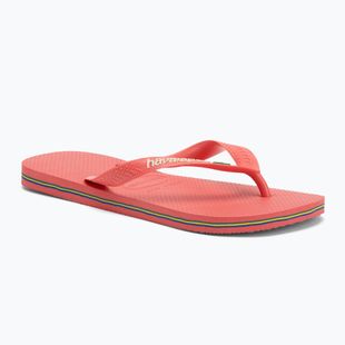 Havaianas Brasil Logo tropical coral flip flops
