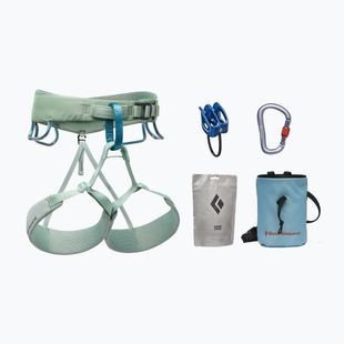 Women's climbing kit with harness Black Diamond Momentum Harness Package pastel green