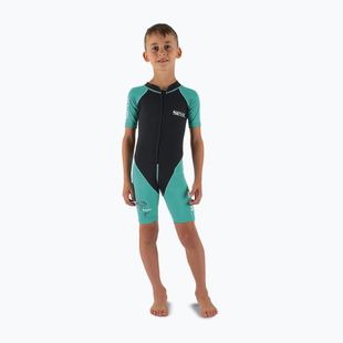 Children's swimming wetsuit SEAC Dolphin Shorty 1,5 mm black/tiffany