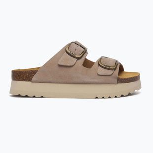 Scholl Lucie Suede dark beige women's flip-flops
