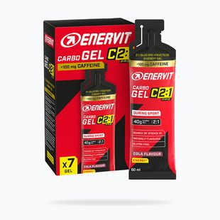Energy gel set Enervit Carbo Gel C2: 1Pro 7 pcs x 60 ml cola with caffeine
