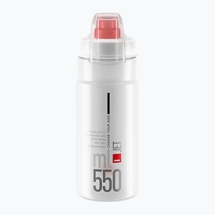 Elite Jet Plus 550 ml clear/red logo bike bottle
