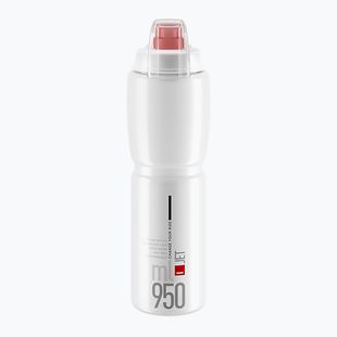 Elite Jet Plus bike bottle 950 ml clear/red logo