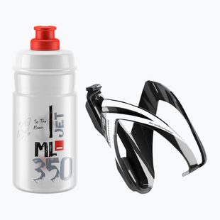 Elite CEO Jet bike kit basket + bidon 350ml black glossy/white graphics/clear/logo red