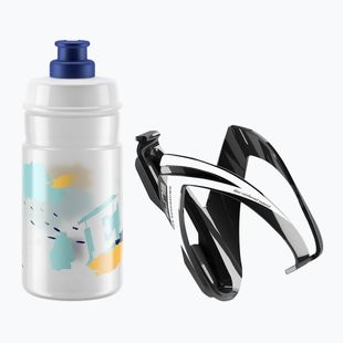 Elite CEO Jet bike kit basket + bidon 350ml black glossy/white graphics/clear/logo blue