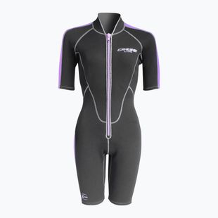 Women's Cressi Lido Shorty 2 mm black/lilac wetsuit