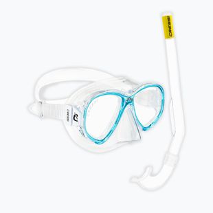 Children's snorkelling set Cressi Perla Jr + Minigringo clear/aquamarine