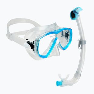 Cressi Estrella + Seal Dry clear/aquamarine diving set