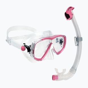 Cressi Estrella + Seal Dry clear/pink diving set