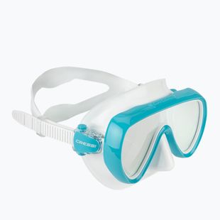 Women's diving mask Cressi Honey 420 UV white/aquamarine/blue/orange