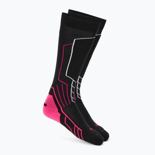 Women's ski socks Mico Medium Weight Warm Control Ski nero/fucsia fluo