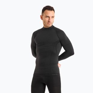 Men's thermal active sweatshirt Mico Odor Zero Mock Neck nero