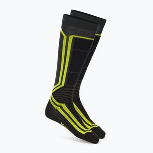 Ski socks Mico Light Weight Odor Zero X-Static Ski antracite/giallo fluo