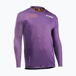 Men's Northwave Edge 2 cycling longsleeve dark purple/orange