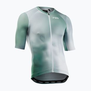 Men's cycling jersey Northwave Blade white/sage green