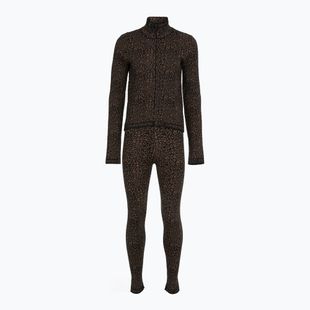 Women's thermal underwear set EA7 Emporio Armani Ski Jacquard Knitted fancy brown animal print