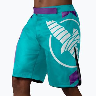 Hayabusa Icon Fight teal/white training shorts