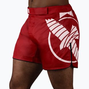 Men's Hayabusa Icon Mid-Thigh MMA training shorts red/white