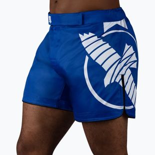 Men's Hayabusa Icon Mid-Thigh MMA training shorts blue/white
