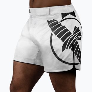 Men's Hayabusa Icon Mid-Thigh MMA training shorts white/black
